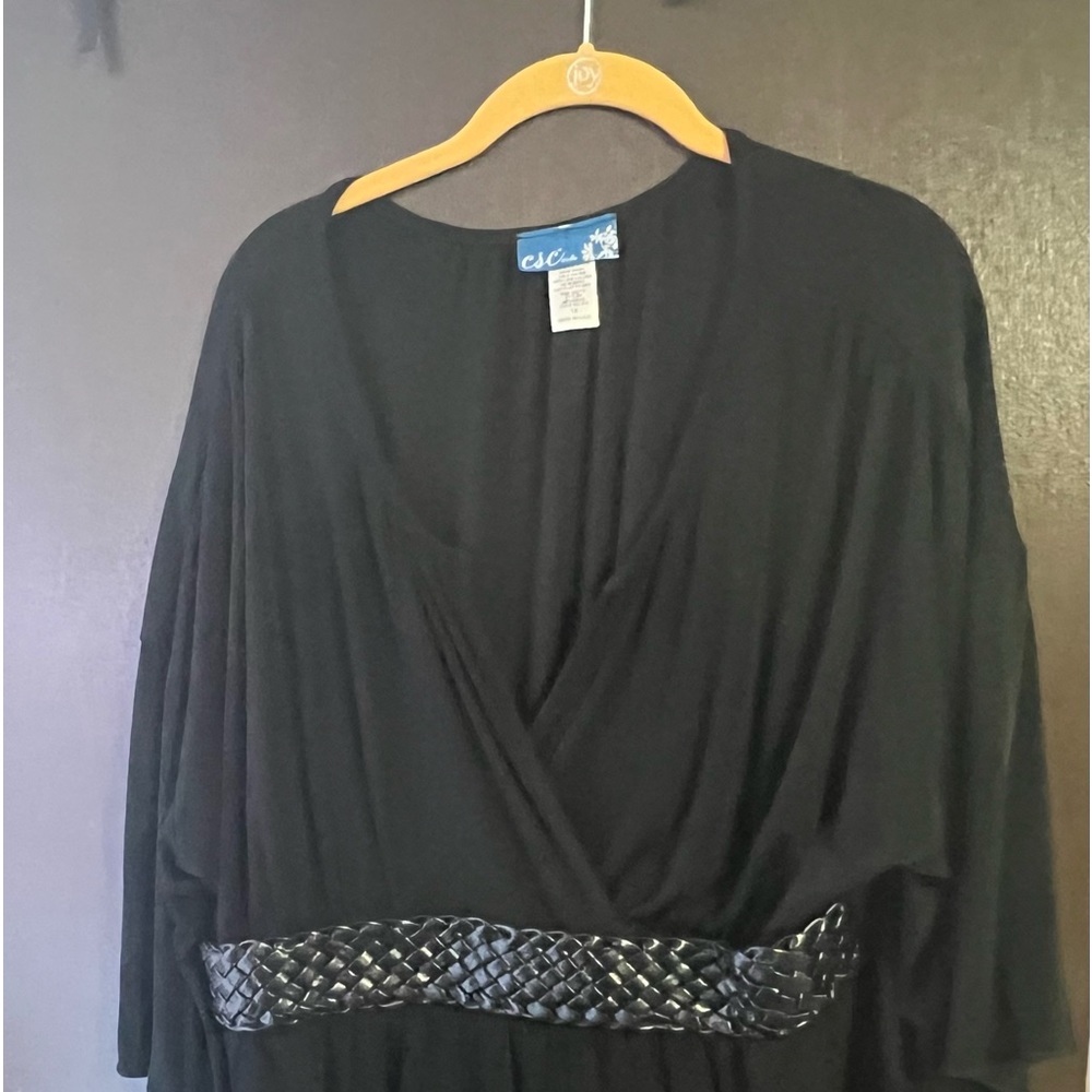 Faux Leather/Faux Belted Tunic (Plus)